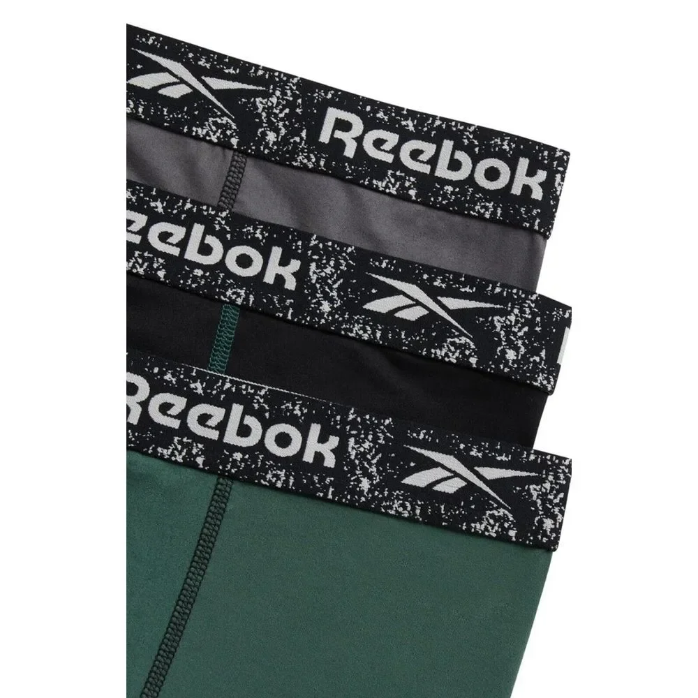 Reebok Tech Series Performance Boxer Briefs Long Leg 3 Pack Men's‎ Size Med New